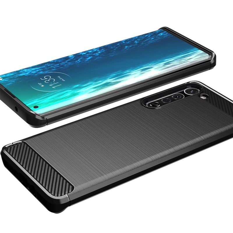 Osophter غطاء Osophter لهاتف Moto Edge 5G مع واقي شاشة امتصاص الصدمات مرن من TPU مطاطي واقي للهاتف المحمول لهاتف Motorola Moto Edge 5G (أسود) - Image 4